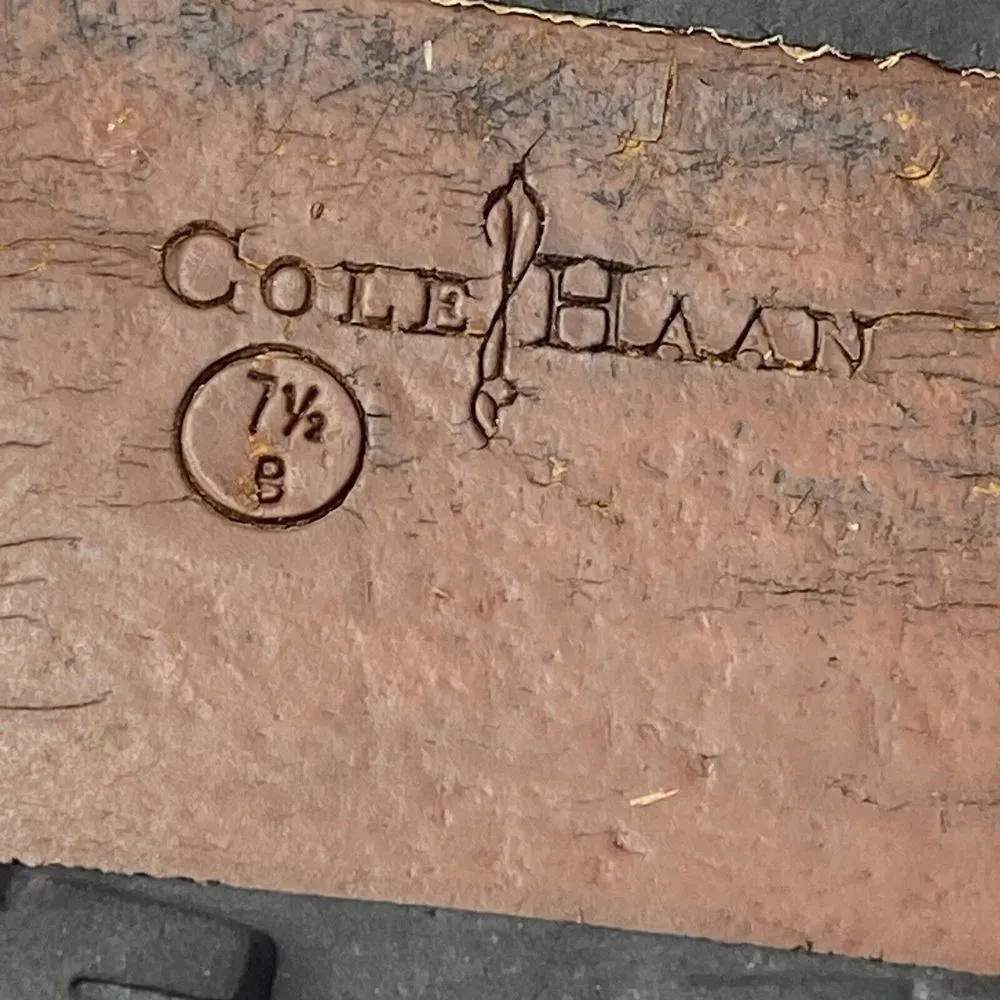 Cole Haan Country Womens Open Toe Mule Shoes Beige Low Heel Slip On Leather 7.5B - Image 11