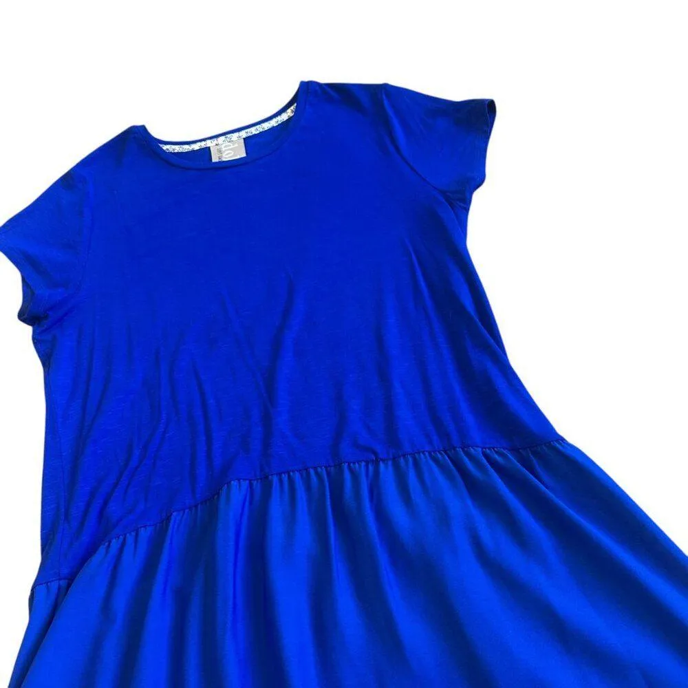 Dolan Anthropologie Royal Blue High Low Mini Dress Stretch Knit Size Medium - Image 4