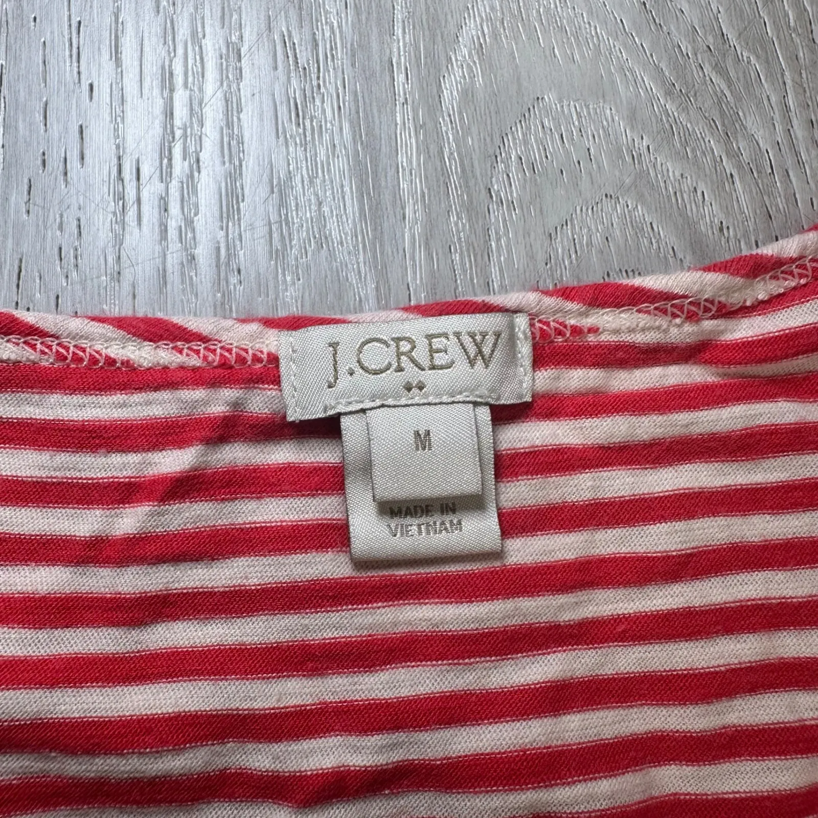 J crew factory nautical ride white striped tank top medium coastal shirt prep - Image 3