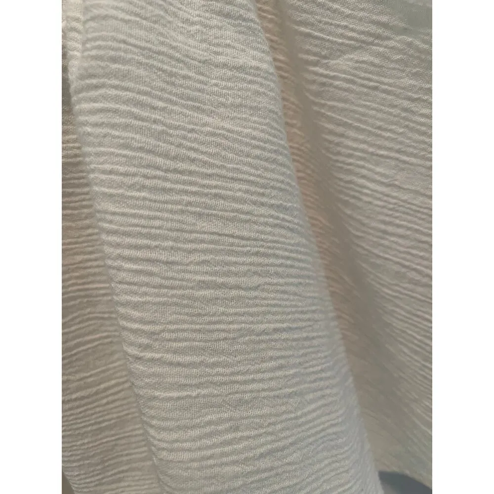 M.I.H. Jeans Goldie White Crinkle Bell Sleeve Shirt size Medium - Image 4