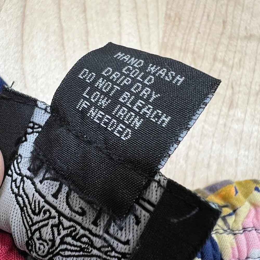 Angie Floral Off-Shoulder Boho Bell Sleeve Romper Blue Multicolor Size Medium - Image 9