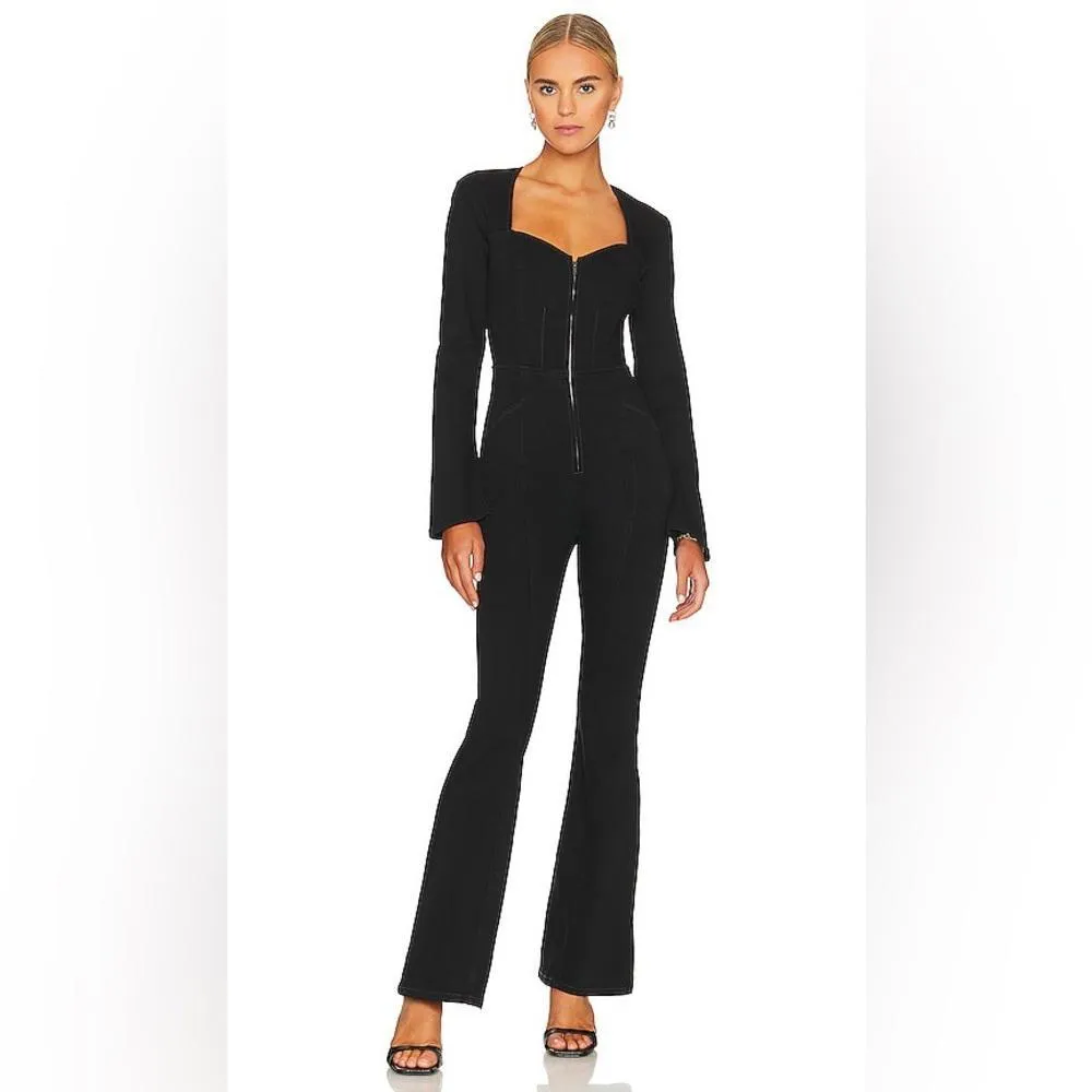 NWT Karly Jumpsuit in Night Rider FREE PEOPLE Large - Image 3