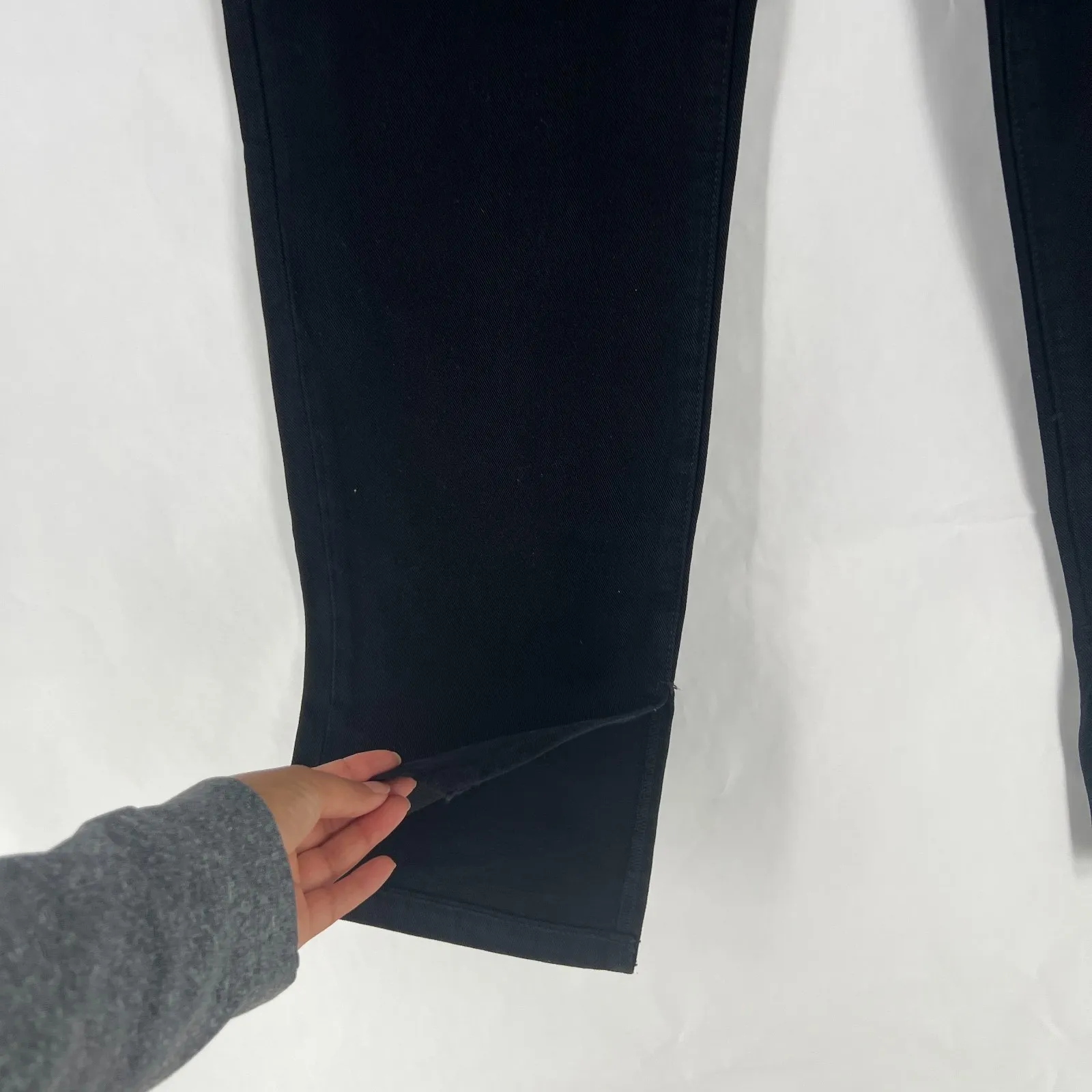 WeWoreWhat Mom Slit Jeans Womens 28 Black Cotton Stretch Straight Fit High Rise - Image 5