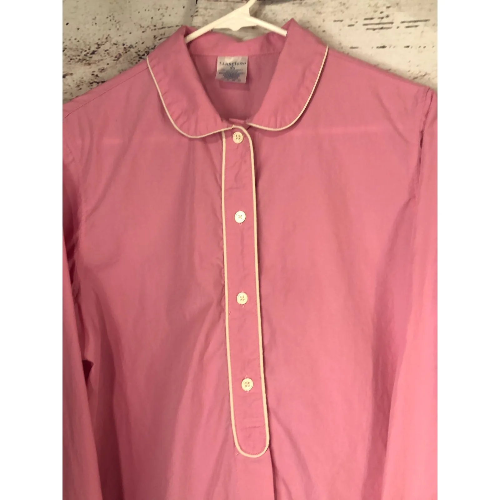 Lands’end cotton night shirt bundle of two in pink & blue both size medium - Image 6