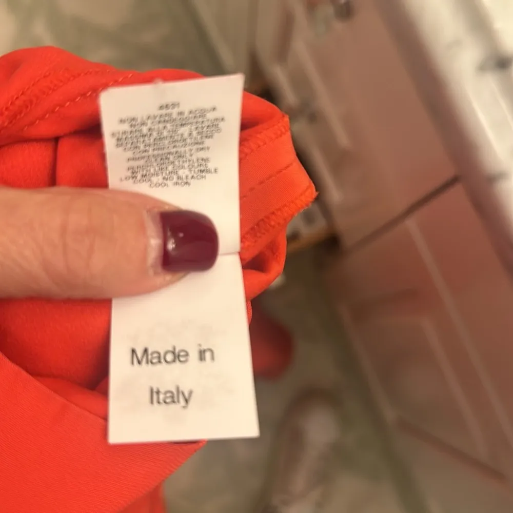 Cedric Charlier size 12 short sleeved dress red needs sleeve hem sewn - Image 11