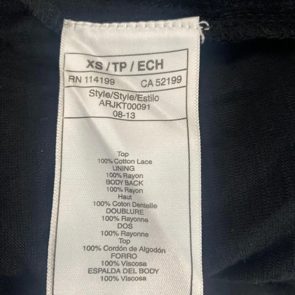 Roxy Black Sleeveless Lace Tank Top metal studs women sz XS - Image 6