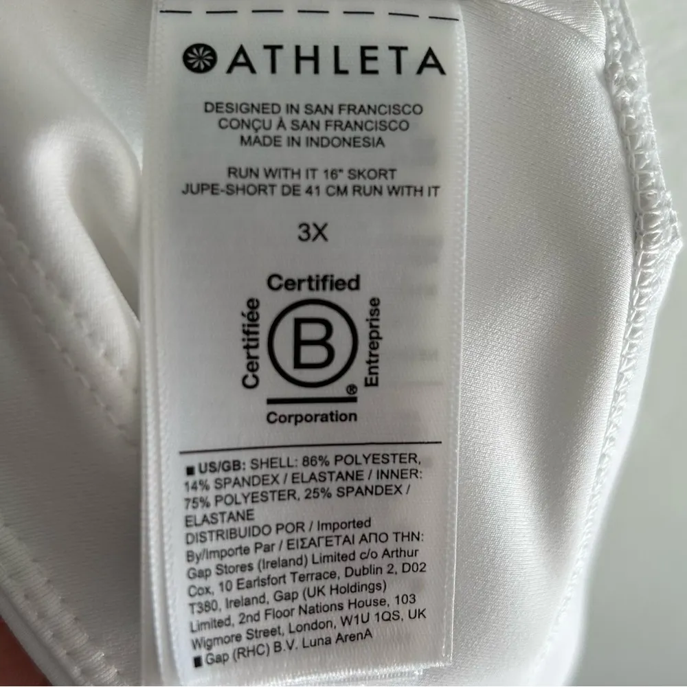 Athleta Run With It Skort White Sz 3X Tennis Skirt - Image 7
