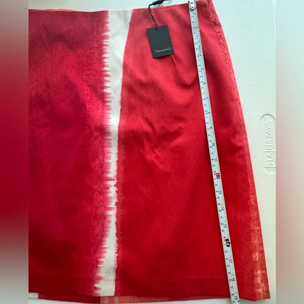 NWT Tahari Behnaz Skirt Teaberry Peach Freeze Orange Size 8 - Image 5