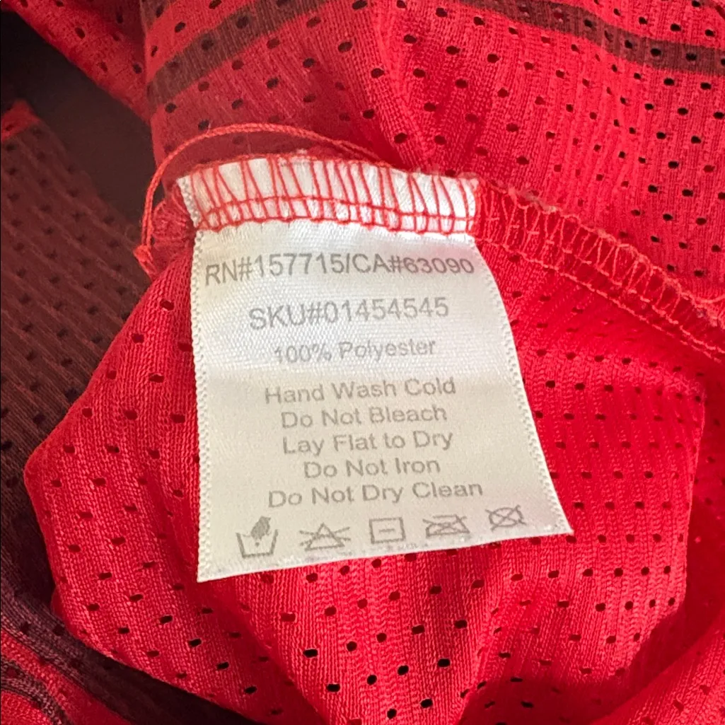 Red and Black 00 Mesh Football Crop Top - Image 4