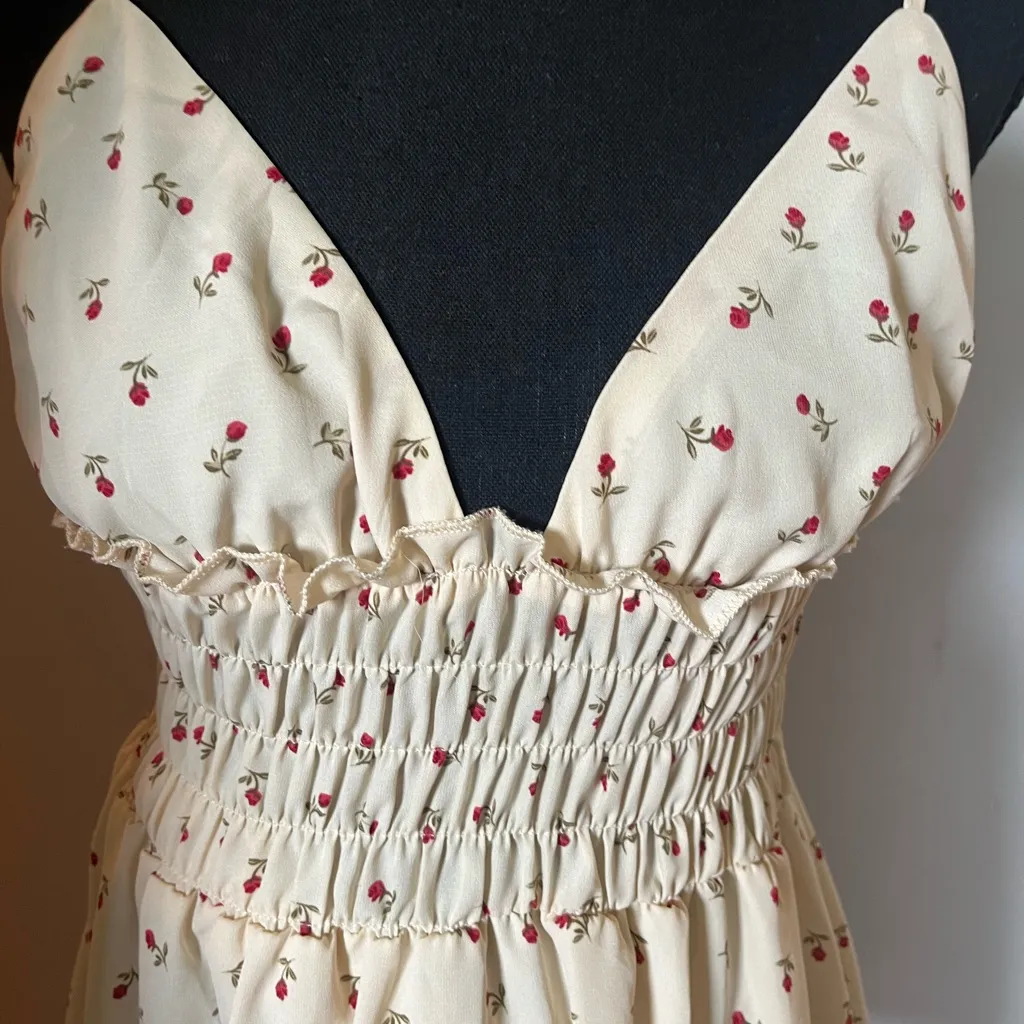 PRINCESS‎ POLLY ROZA MINI DRESS BEIGE Size 2 - Image 3