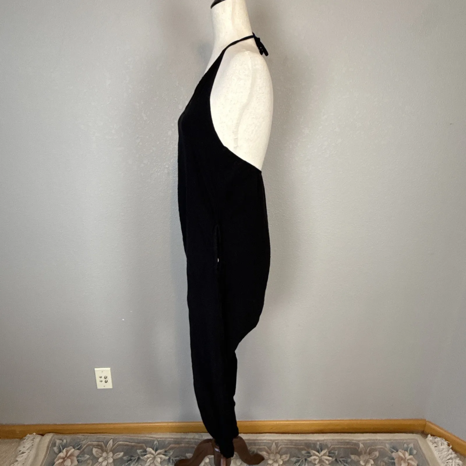 Buddha Pants Catsuit Jumpsuit Size XS Black Cotton Relax Drop Crotch Yoga Boho - Image 4