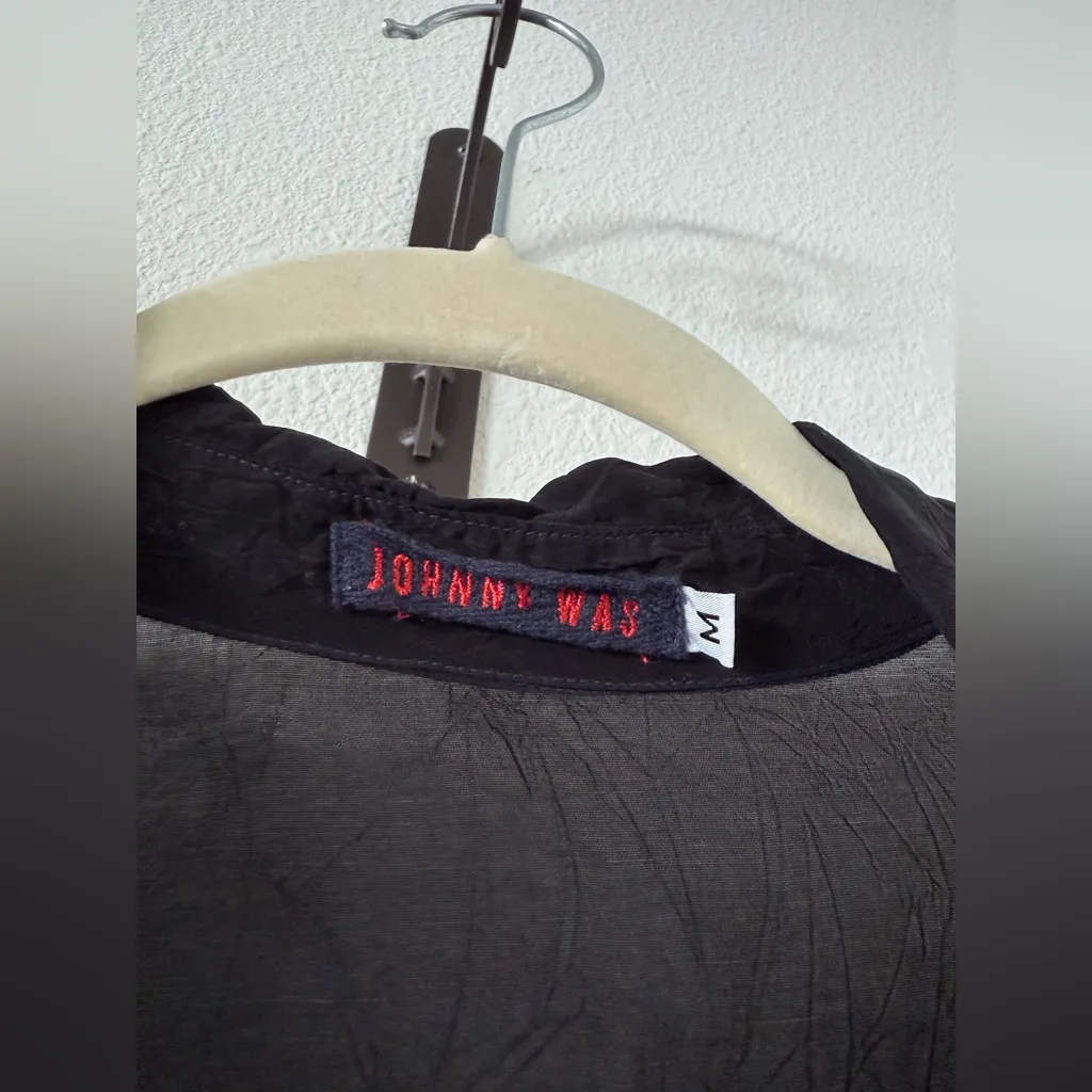 Johnny Was Black Button Down Shirt with Embroidery - Image 4