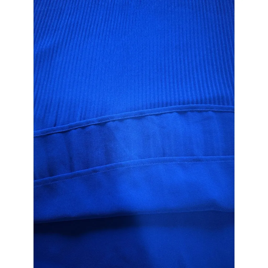 Pleione Women Sz Large Sleeveless Shirt Pleated‎ Flowing Lined Polyester Stretch - Image 6