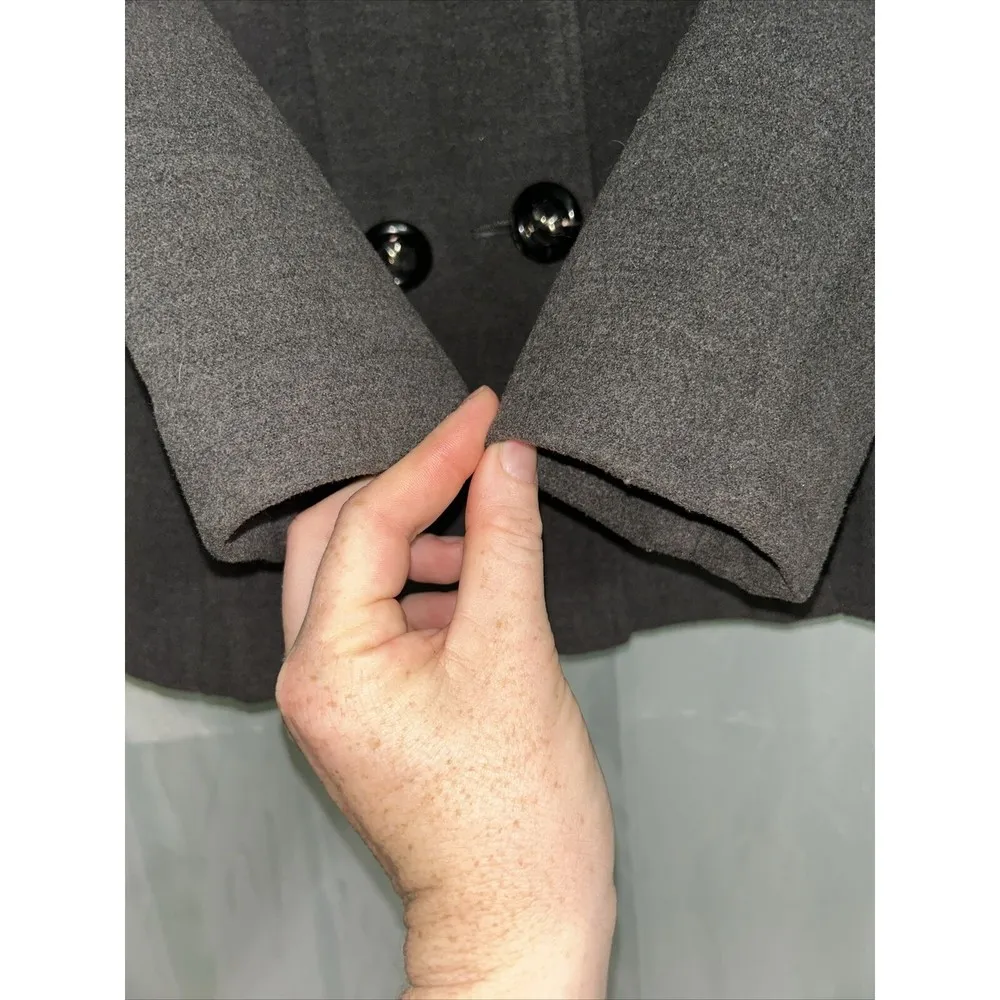 Pink Envelope Macys  Pea Coat Purple Jacket Double Breast Small Grey - Image 4