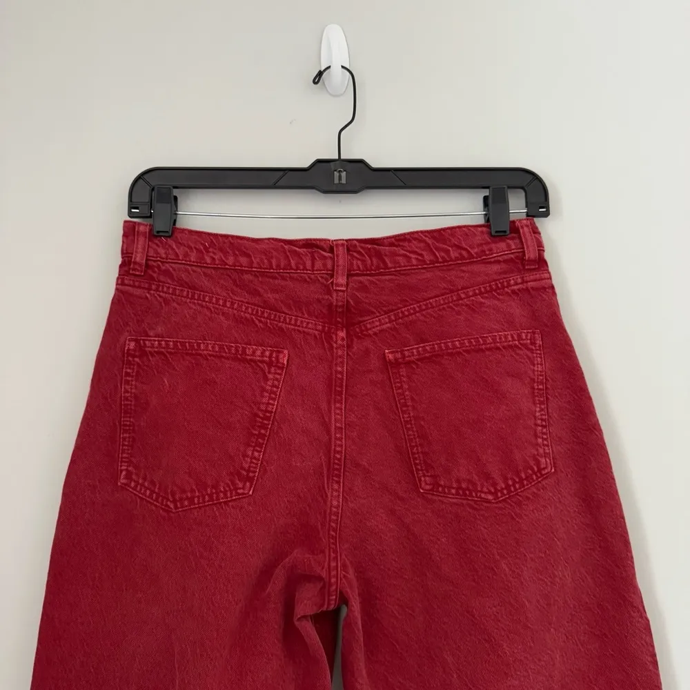 Zara The 90’s Full Length Jeans Sunset Red - Image 8
