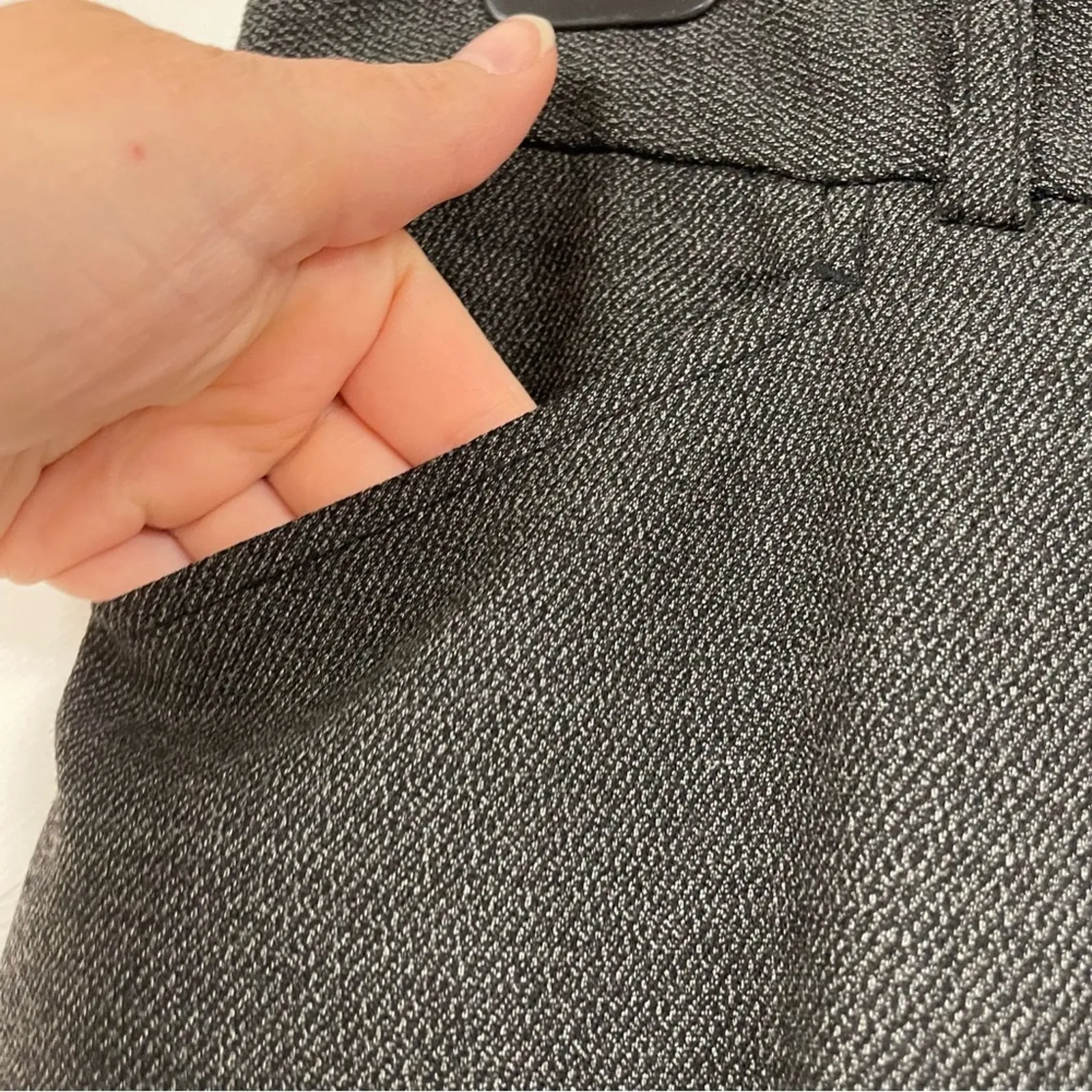 BCBGMaxAzria Grey Houndstooth Womens Slim Fit Chino Trouser Dress Pants S Work - Image 3