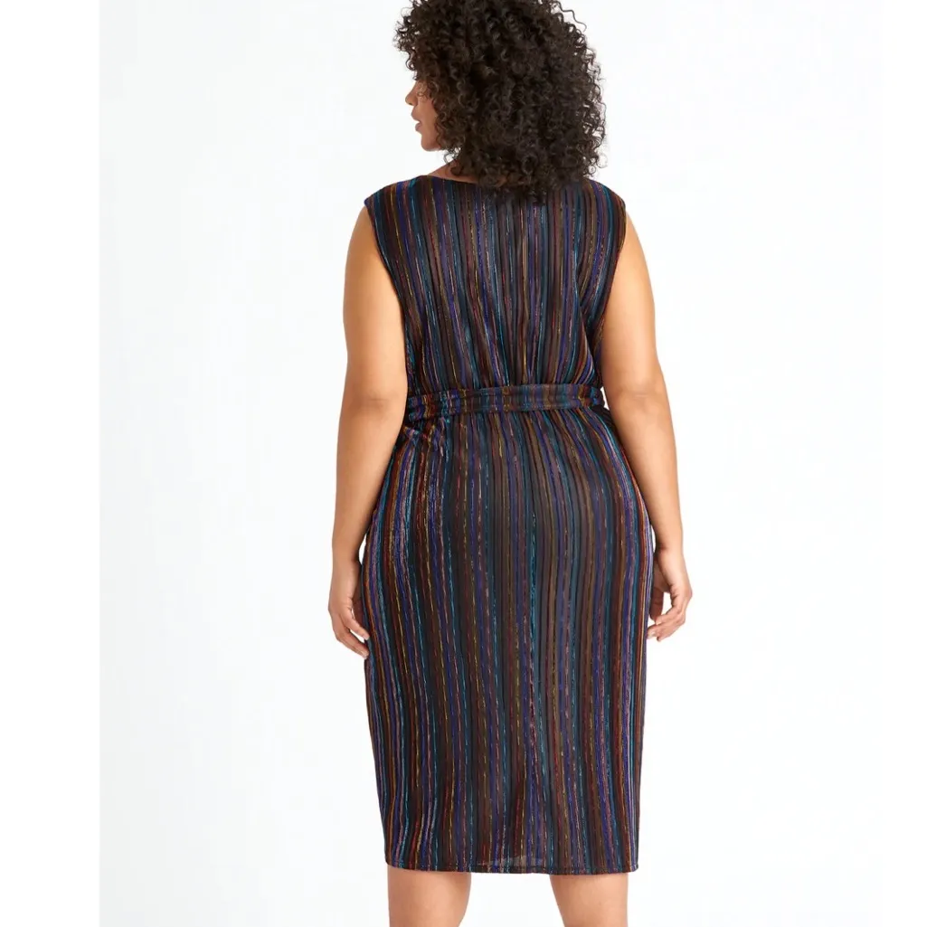 NWOT RACHEL Rachel Roy ERMA DRESS Sequins Metallic Thread Blue Size 2X - Image 5