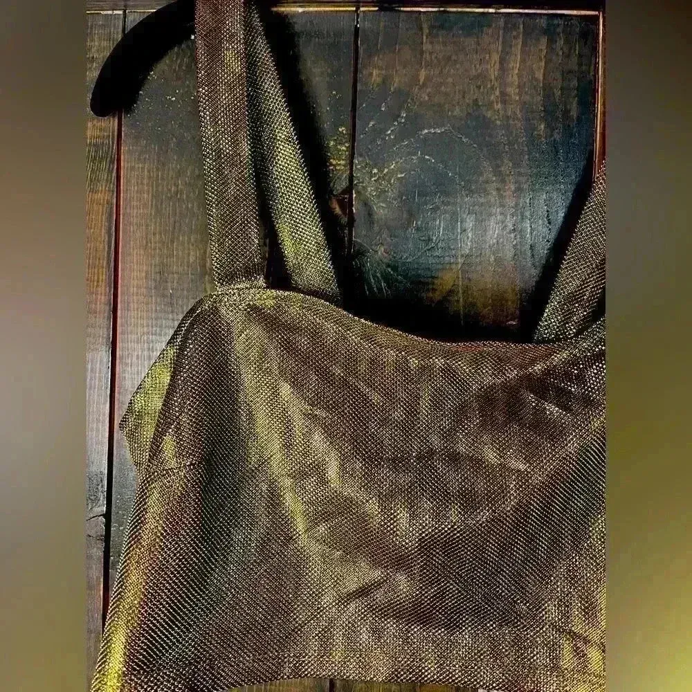 Metallic Gold‎ Crop Top Bralette Party Club Wear Sleeveless Tank A20 Gold Size L - Image 2