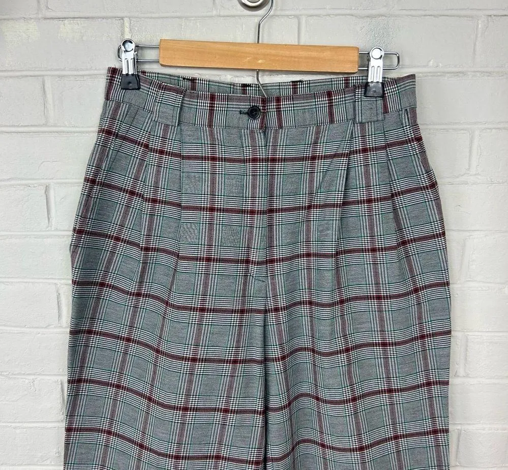 Counterparts Vintage Holiday Plaid Pleated Stirrup Leg Pants Size M - Image 4