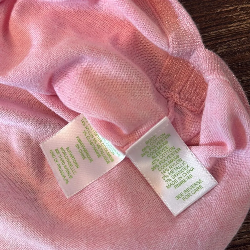 Lilly Pulitzer Heathered Pink Cobo Sweater Size XS Lightweight Knit Pullover - Image 9