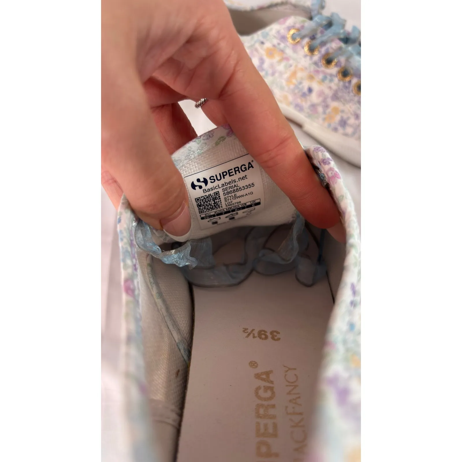 $130 NWOT LoveShackFancy x Superga 2750 Floral Sneakers Women 39.5 - Image 10