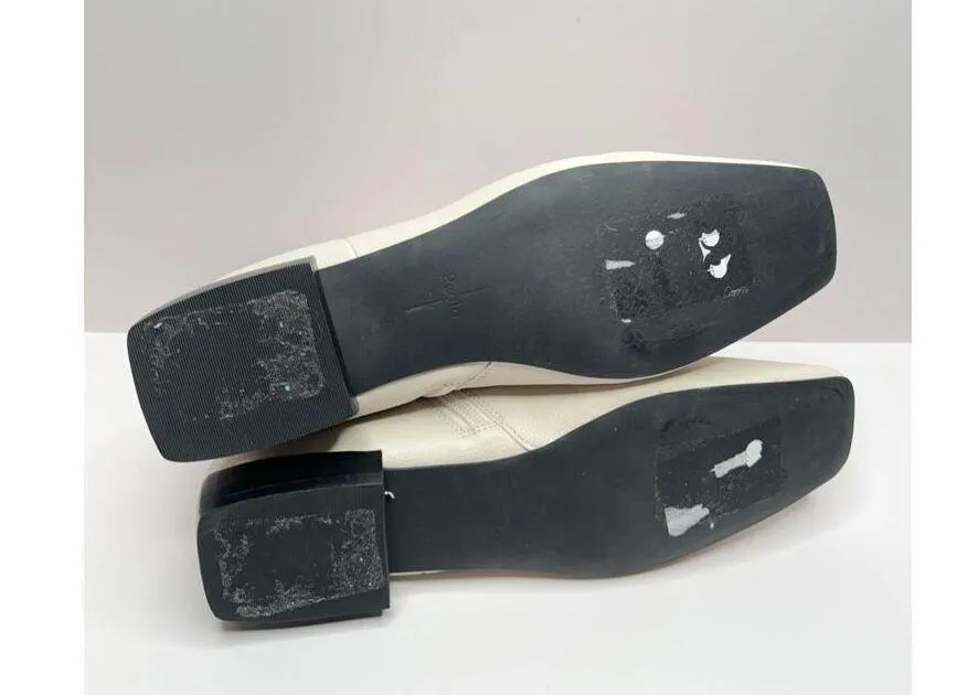 Paolo Boots Womens Size 5 Off White Leather Square Toe‎ Side Zip Ankle Booties - Image 11