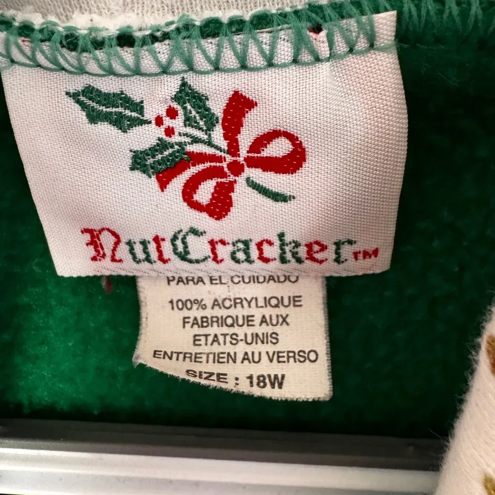 Green Bear Nutcracker Turtle Neck‎ Christmas Sweater Size 18W Red - Image 5
