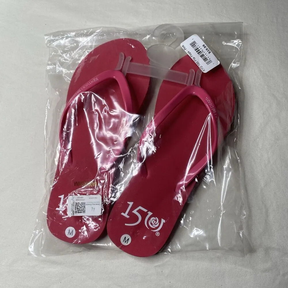 Kentucky Derby 150th Pink White flip flops sandals Brand New NWT Sz Med 7 - Image 6