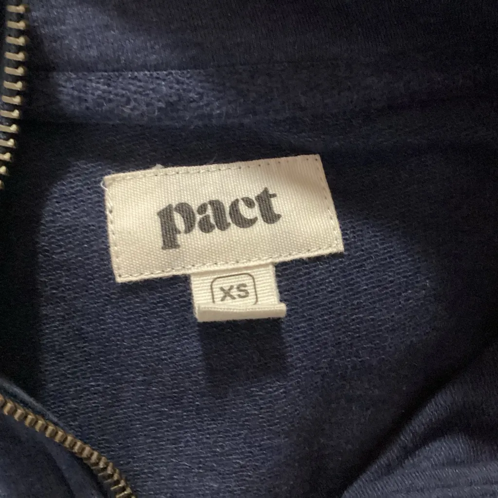 Pact Organic Cotton Zip Up Jacket Size XS - Image 7