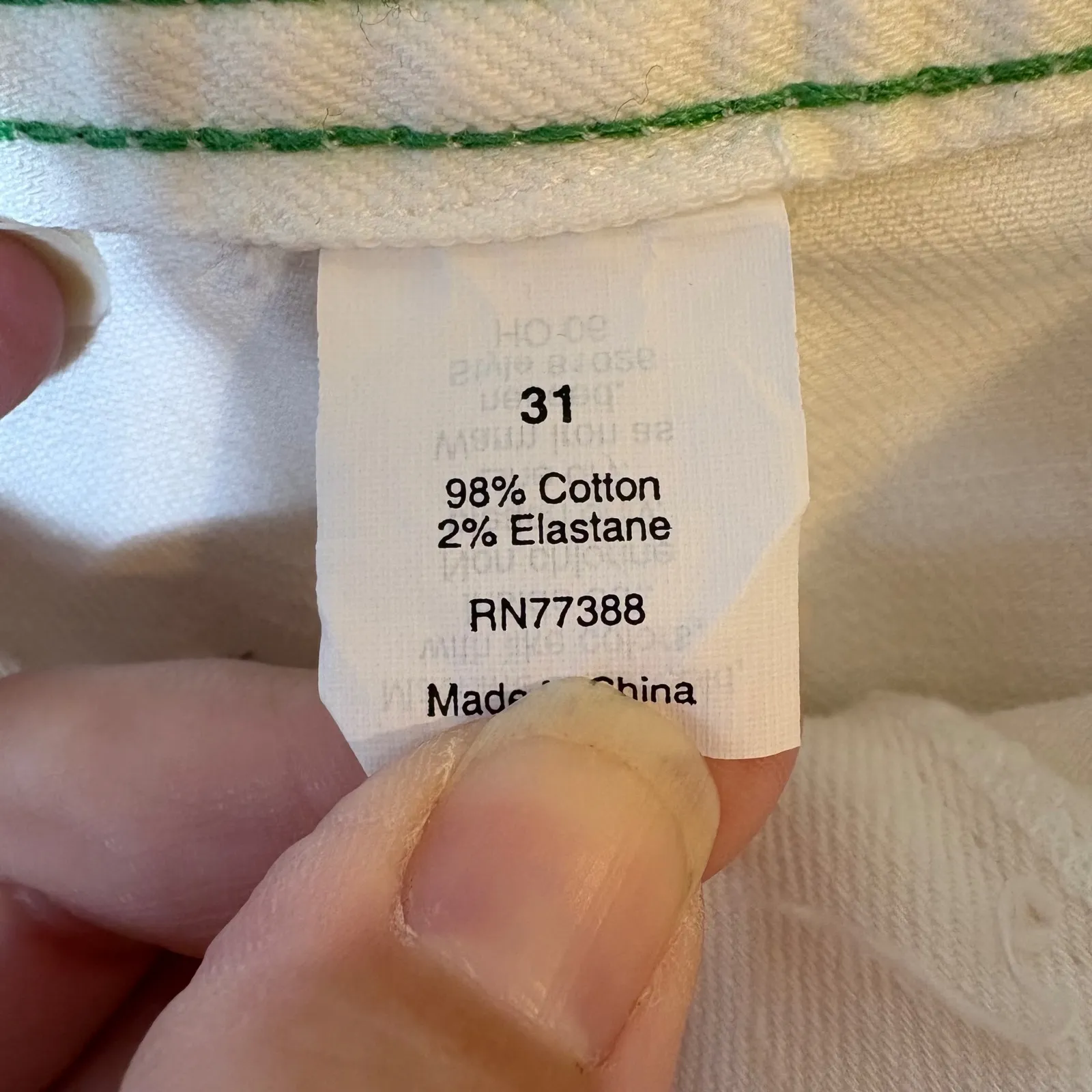 Vintage J. Crew White Denim Mini Skirt Womens Size 31 Brass Button Front Pockets - Image 4