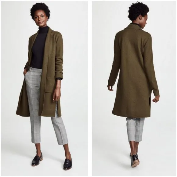 💕MADEWELL💕 Camden Sweater-Coat ~ 100% Merino Wool Olive Green XXS - Image 2