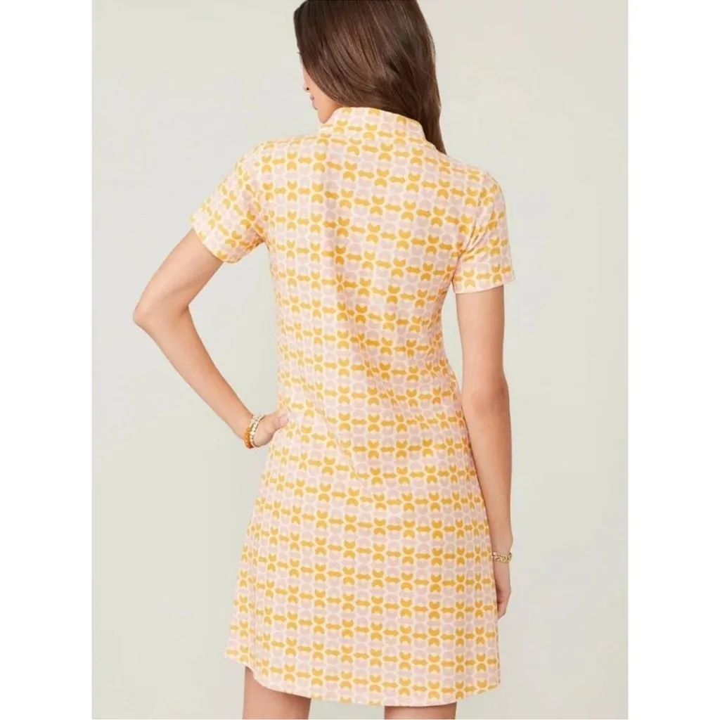 Spartina 449 Short Sleeve Serena Half Zip Pique Dress in Ollie Geo Size XL - Image 2