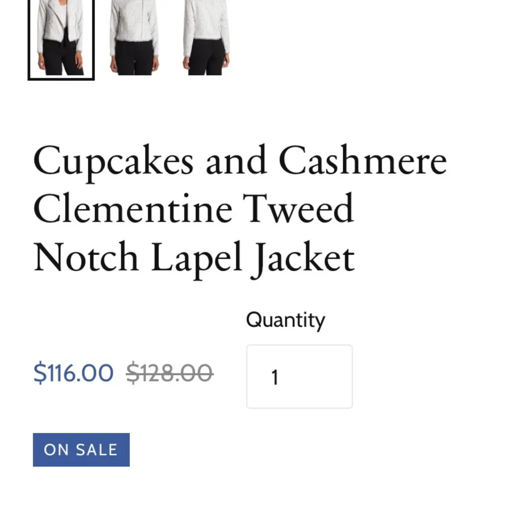 Cupcakes and Cashmere Clementine Tweed Notch Lapel Jacket- M - Image 8