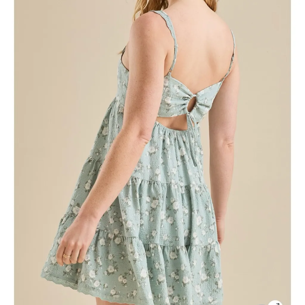 NEW Altar’d State Green Floral Mini Dress Size Medium NWT - Image 3