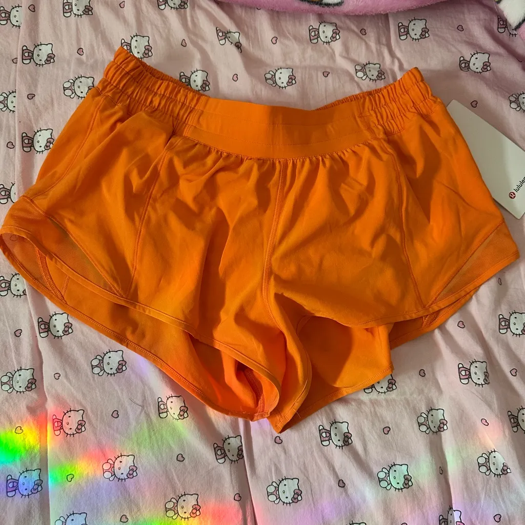 NWT women’s Lululemon Shorts Size 10 Spooky Orange Color - Image 2