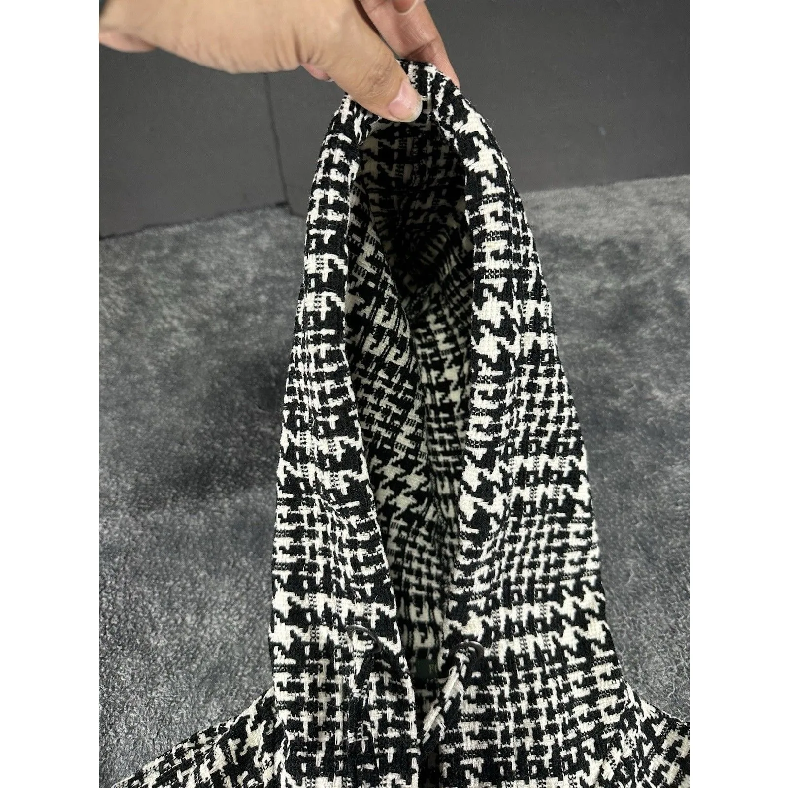 For Cynthia Houndstooth Fringe Jacket Size S - Image 14