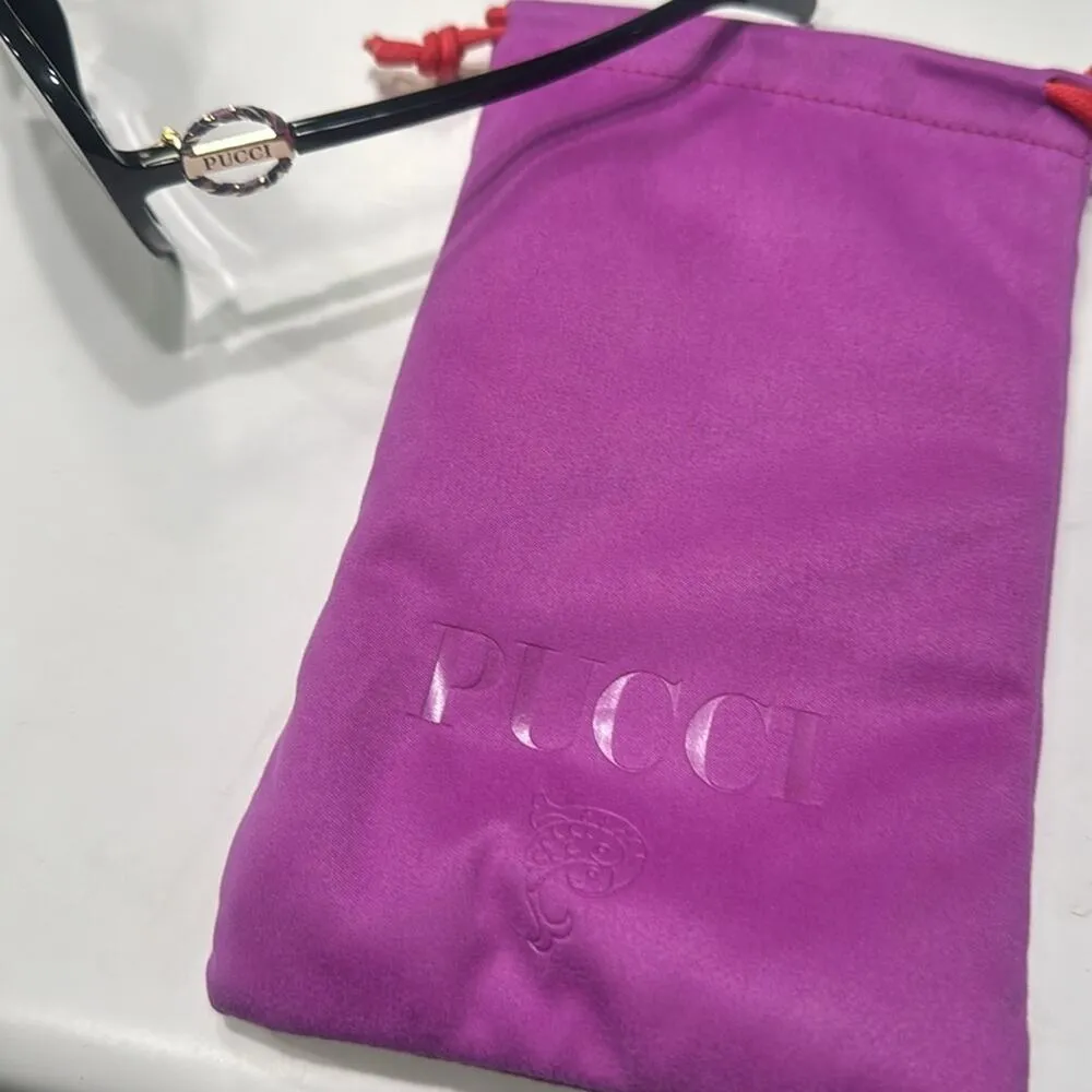 58mm Butterfly Sunglasses Emilio Pucci  Shiny Black Smoke - Image 8