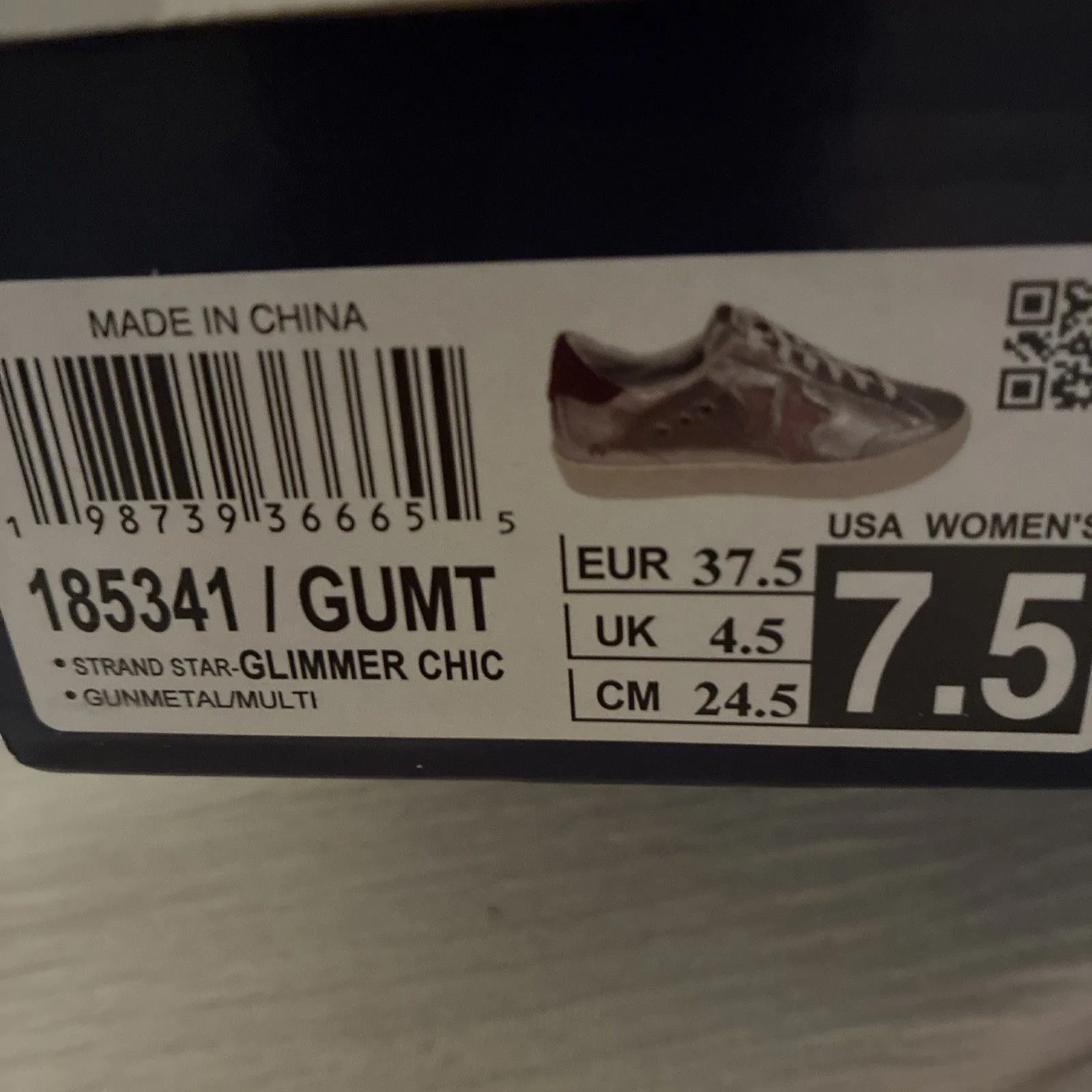 NEW Skechers Women’s Gold Glimmer Chic Court & Classics Sneaker Tennis Shoes 7.5 - Image 2