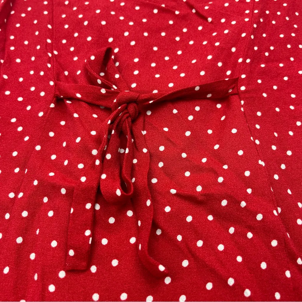 Reformation Leith Mini Dress 0 Sleeveless‎ Polka Dot Red White Collar Button NEW - Image 10