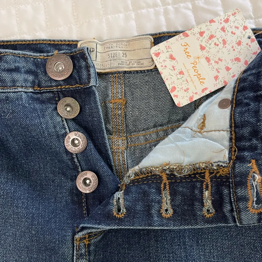 Free People NWT Leann Patchwork Denim Maxi Skirt size 25 - Image 9