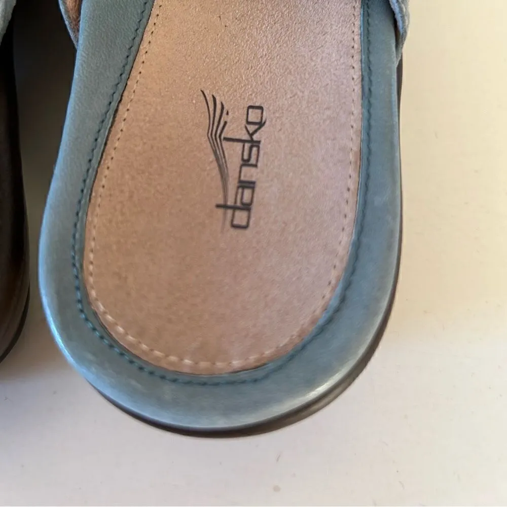 Dansko Blue Suede Leather Sandals Size 9.5 - Image 3