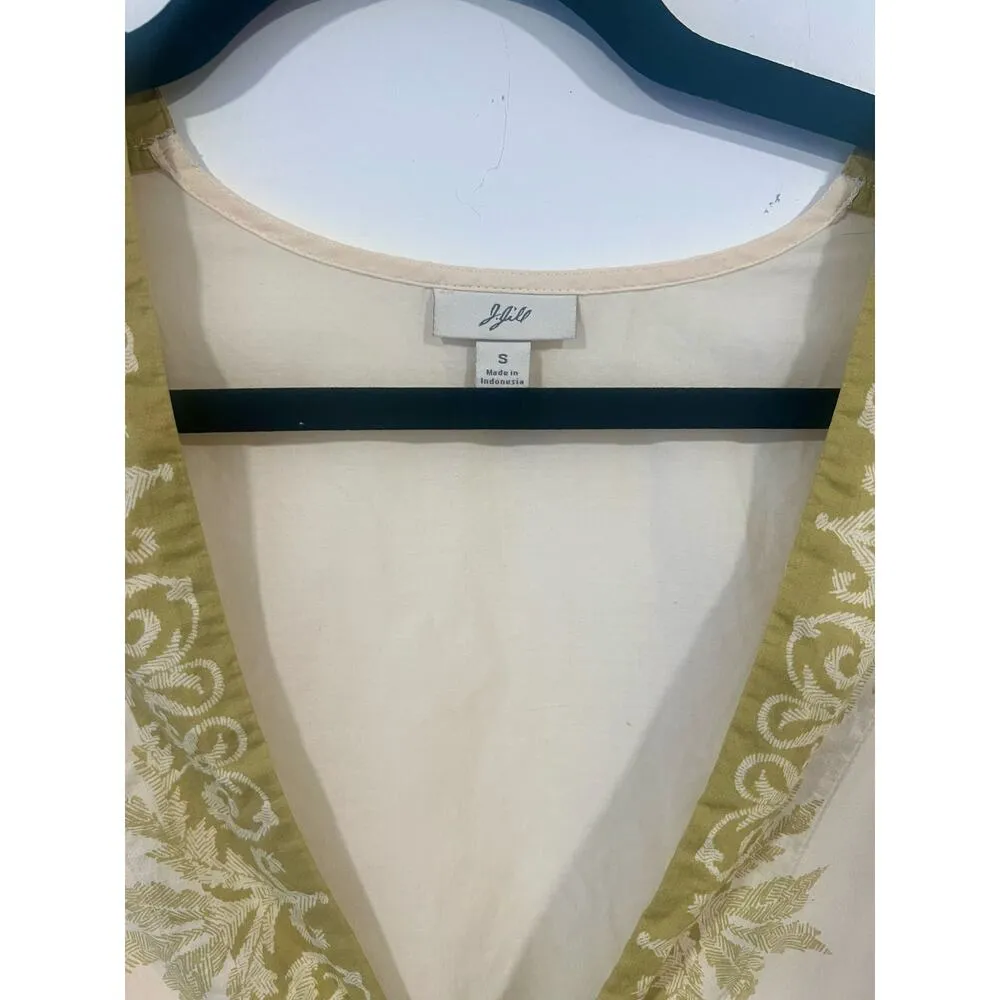 J Jill Cotton Short sleeve Deep V  Tunic Summer Top Small - Image 3