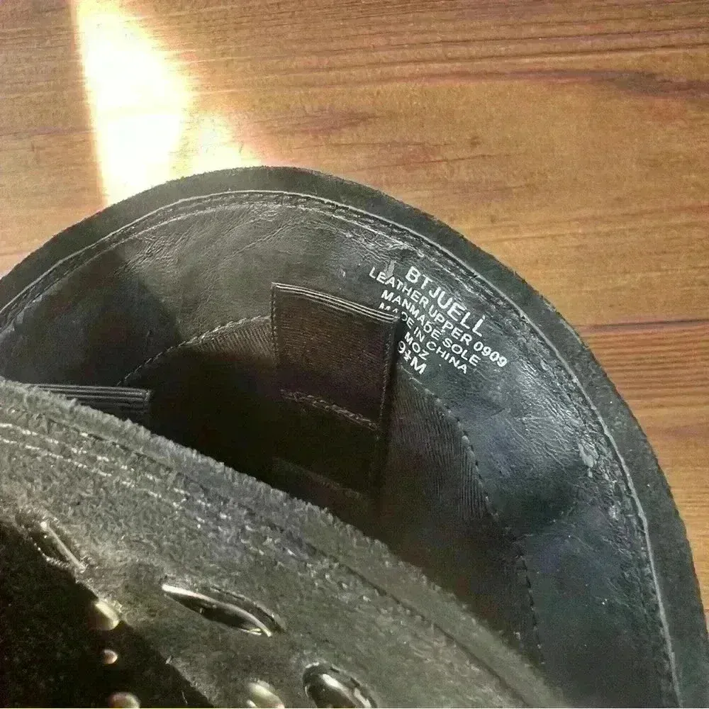 Vintage | suede studded western boho boots Black Size 9.5 - Image 4