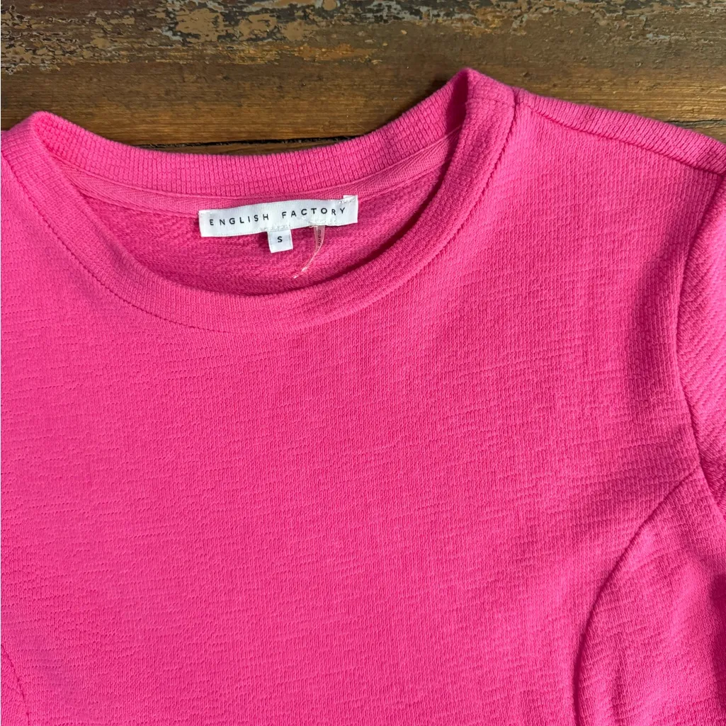 English Factory Mixed Media Ruffled Short Sleeve Mini Dress ~ Size Small 💛🍄 - Image 8