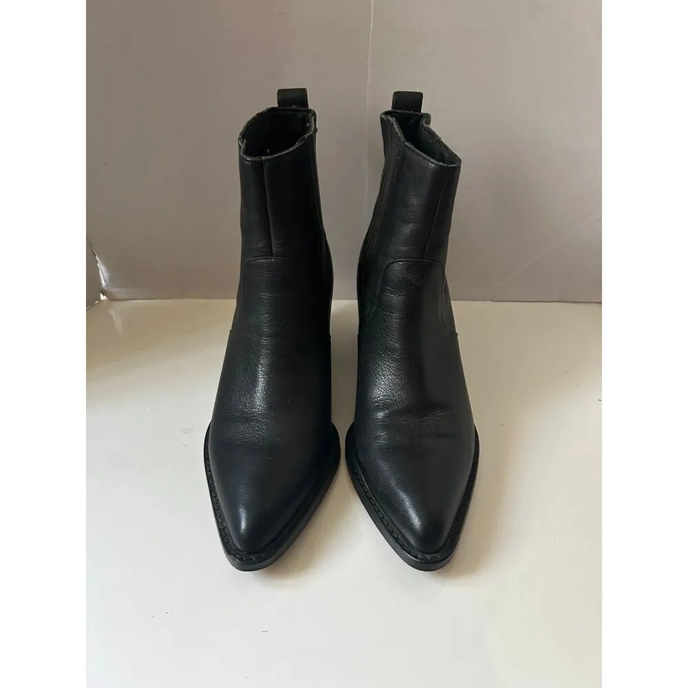 J.Crew Black Leather Chelsea Western Boots size 7 - Image 3