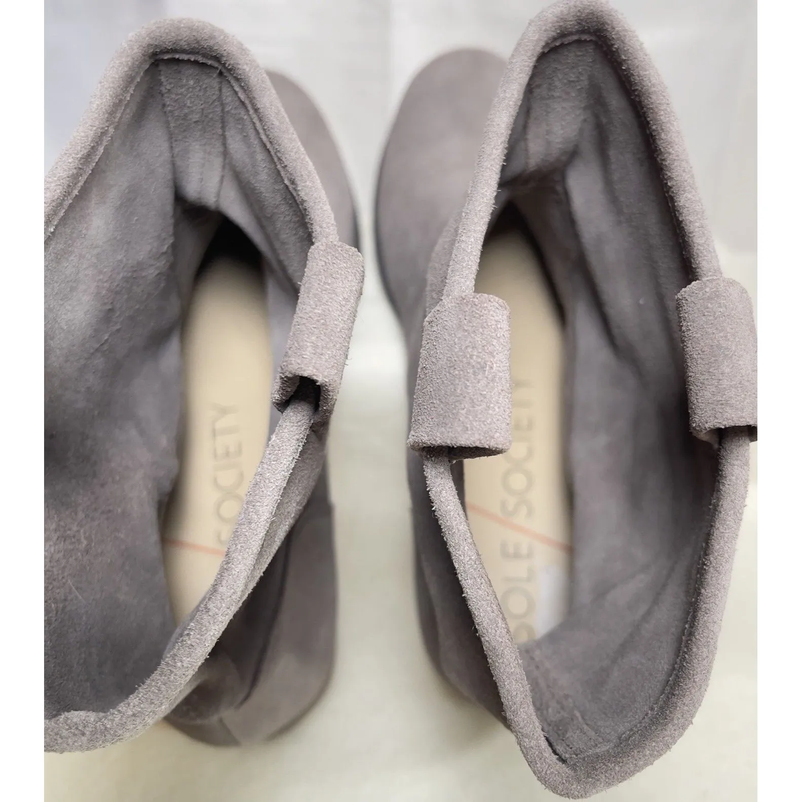 Sole Society Natasha Womens 9 M Suede Bootie Mushroom Casual Flat Slip On Boho - Image 6