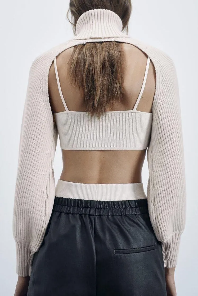 Black High Waisted Waxed Effect Wide Leg Pant - Image 5