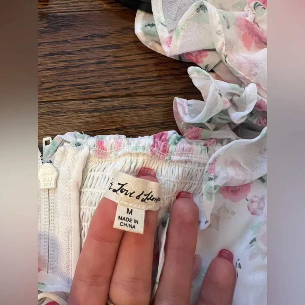 For Love and Lemons Floral Chiffon Long Sleeve Blouse Top - Image 4