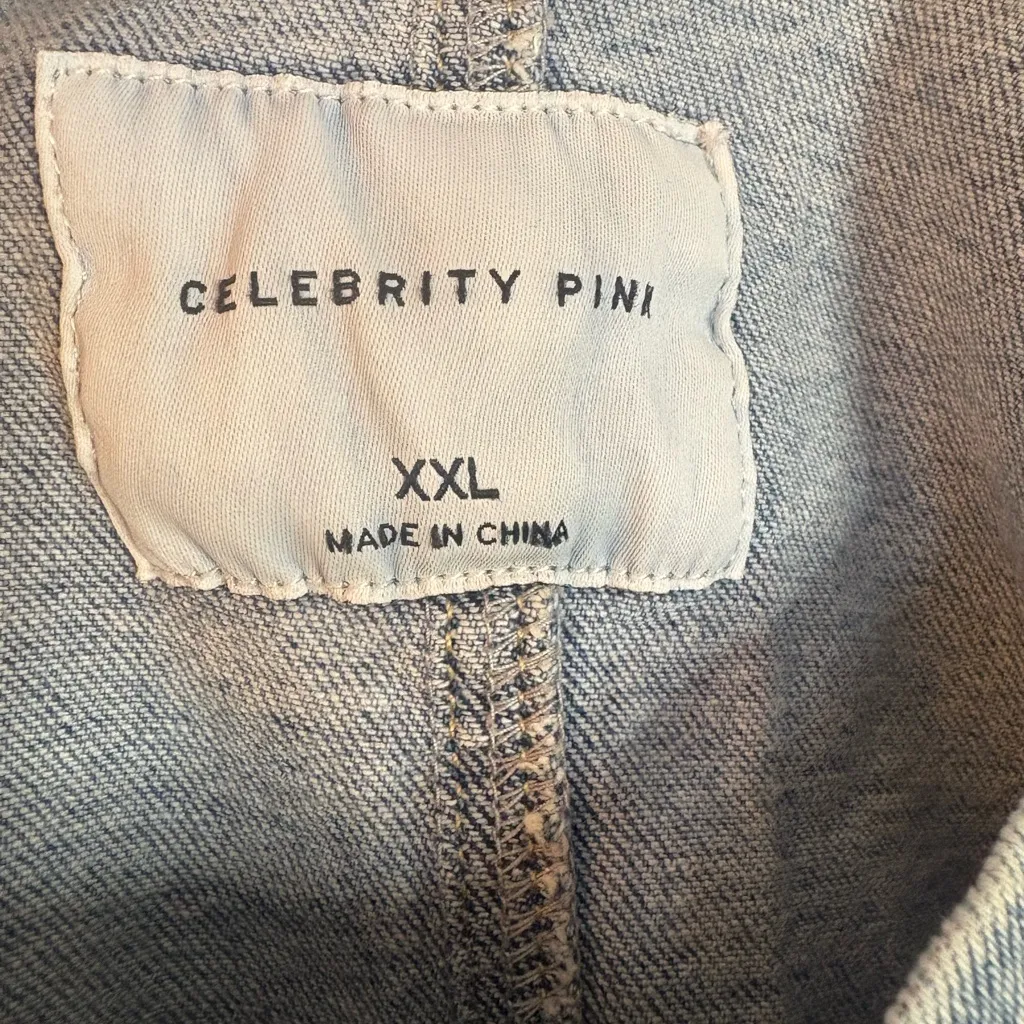 Celebrity Pink Women's denim overall dress, XXL - Image 3