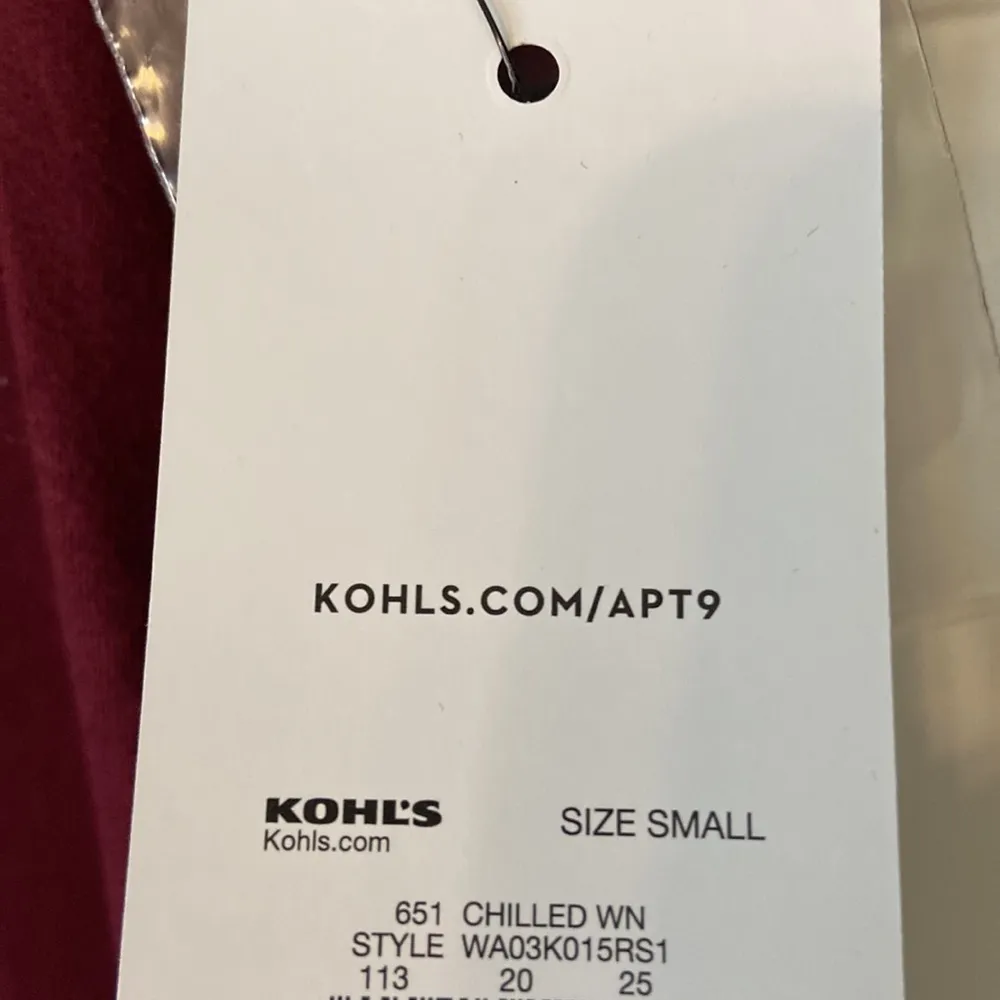 APT 9 Women's Burgundy Top size S brand new length 25” bust 34” see all photos - Image 3